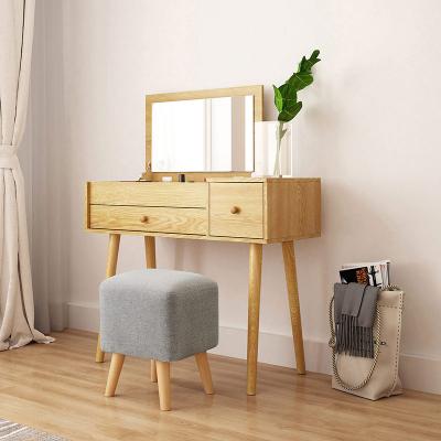 small apartment solid wood foot makeup table