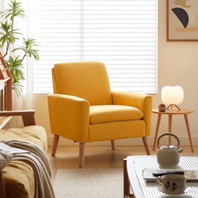 Home Use Single Fabric Wood Chair