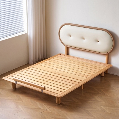 Modern Single Bed with Leather Headboard