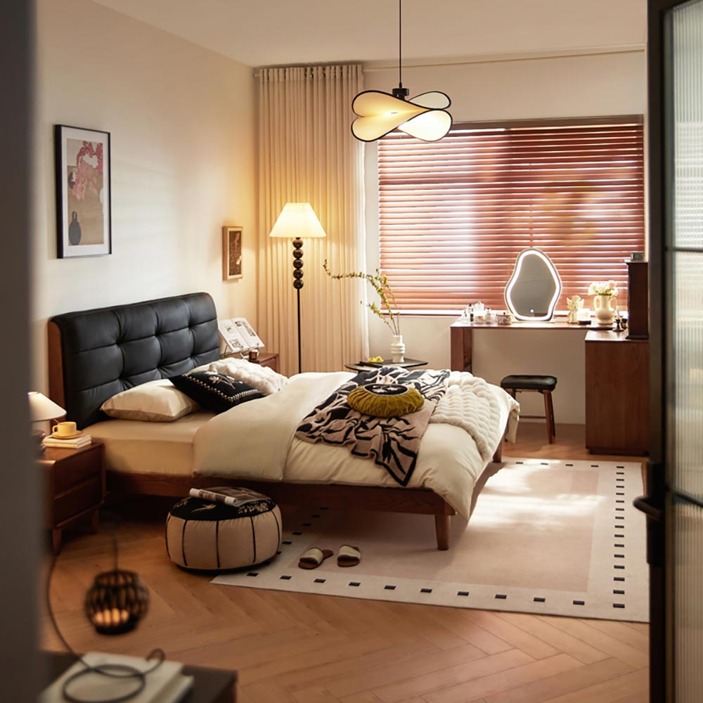 מיטה זוגית שחורה אופנתית חדשה של LINSY